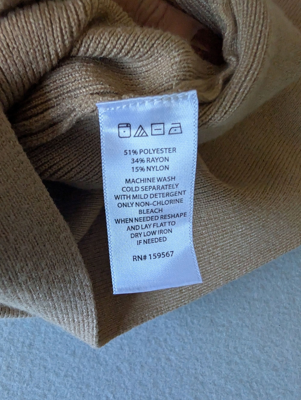 Tan Beige Midi Dress Sweater Bodycon Slit Sz M Minimal Glam Neutral Quiet Luxury image 7